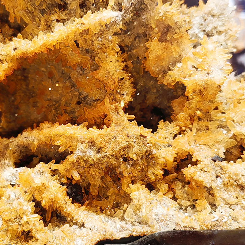 Wholesale Natural Dark citrine cluster pyrite high quality sichuan citrine cluster for decoration