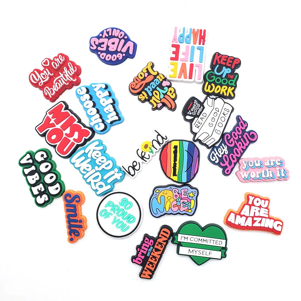 Wholesale Cheap Shoe Charms croc jib letter English phrase Wristband Accessories fit Birthday Party Favors Gift