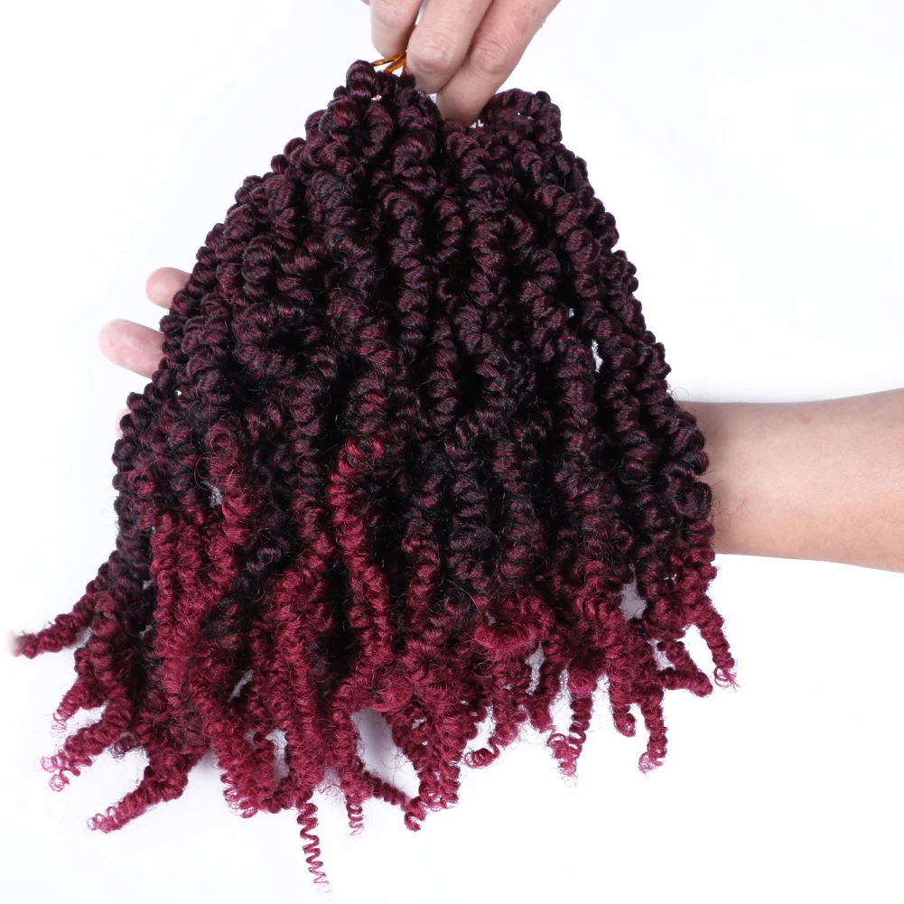 Pre-twisted Spring Twist Crochet Hair Extensions Afro Spring Twist Braids Hair Synthetic Fiber Solid And Ombre Color Spring Hair