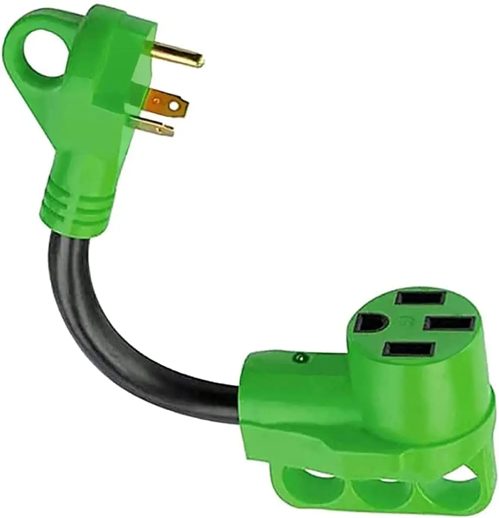 Huanchain NEMA TT-30P Male to 14-50R Female RV Adapter 50 Amp to 30 Amp RV Adapter Cord Heavy Duty STW 10 AWG 12Inch