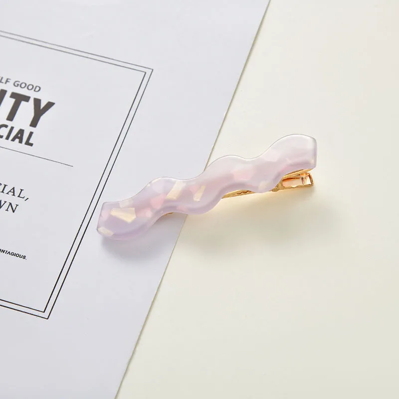 South Korea Hot Selling Fashion Duck Beak Clip Plastic Hair Clip In Wavy Shape Color Temperament Elegant Hair Accessories