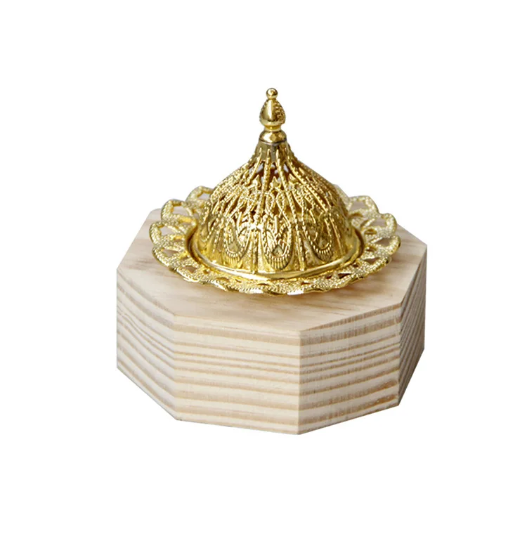 Creative Arab Metal Aromatherapy Stove Middle Eastern Style Mini Portable Small Gold Tower Incense Stove