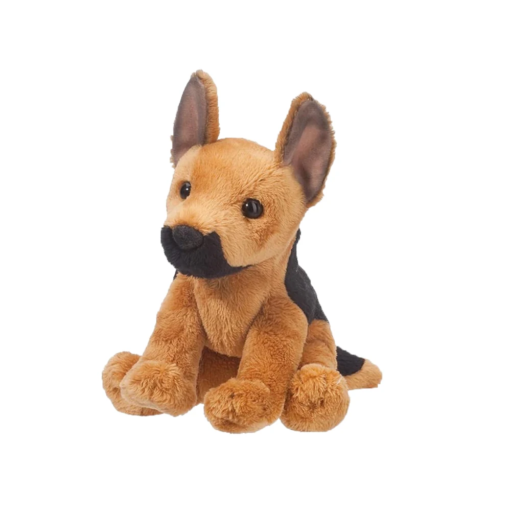 ISO Certified Factory Custom Style Premium Quality Black German Shepherd Dog Stuffed Animal Plush Toys Promotional Brand Logo