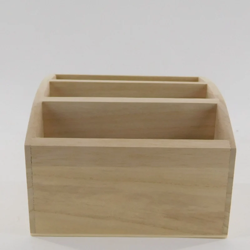 wholesale custom natural unfinished wood mail desk file organizer wooden desktop organizer