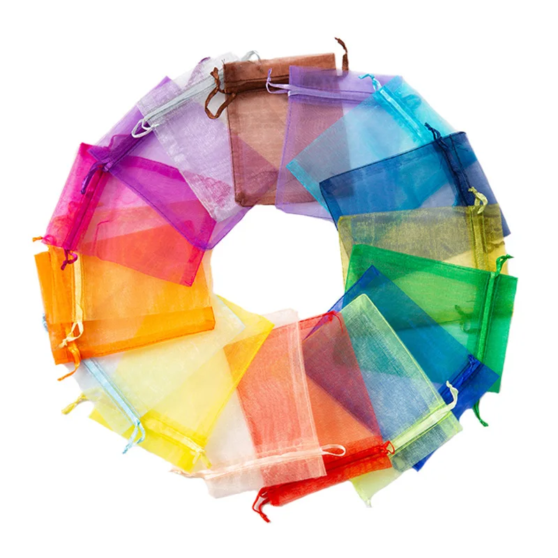 7x9cm Small Organza Bags Gift Party Jewelry Packaged Pouch Drawstring Candy Bags