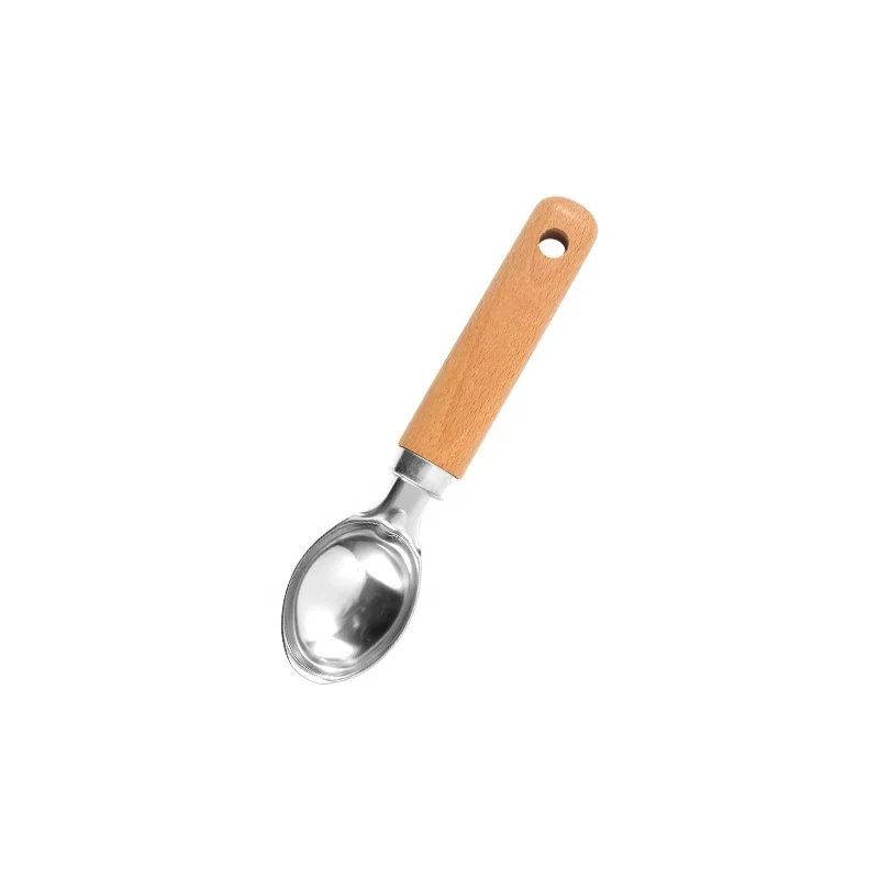 Kitchen Utensil Tableware Accessory Stainless Steel Ice Cream Spoon Small Spoon With Soft Non-Slip Plastic Handle For Foods