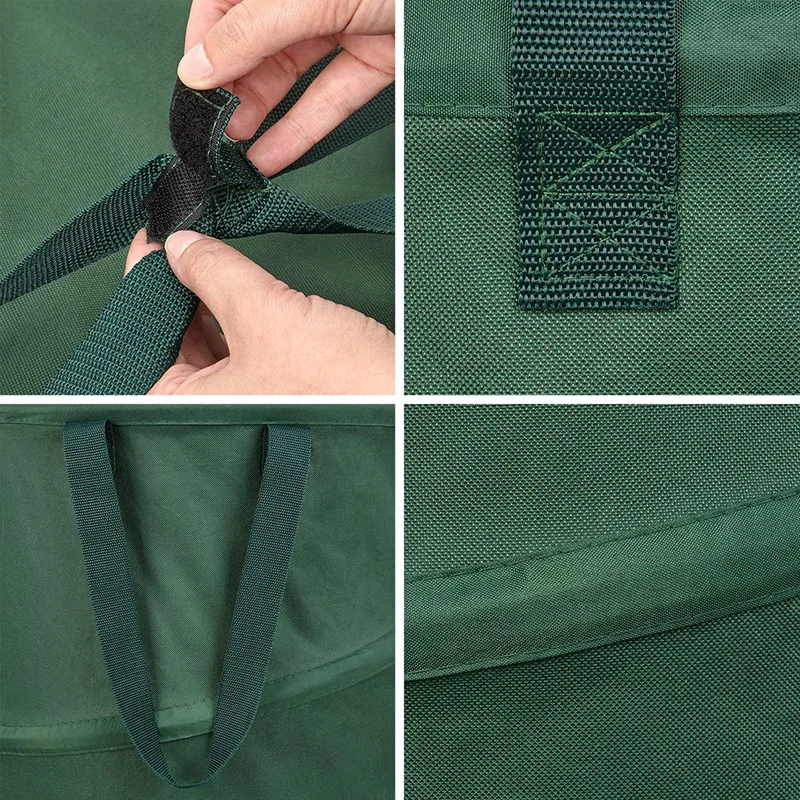 Outdoor collapsible pop up 30 gallon lawn and leaf trash can for camping recycling and garden yard