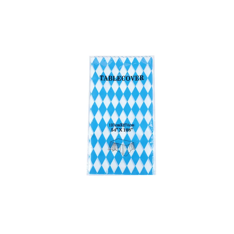 Oktoberfest Bavarian Table Cover Blue and White Tablecloth Oktoberfest Bavarian Flag Check Table Cloth