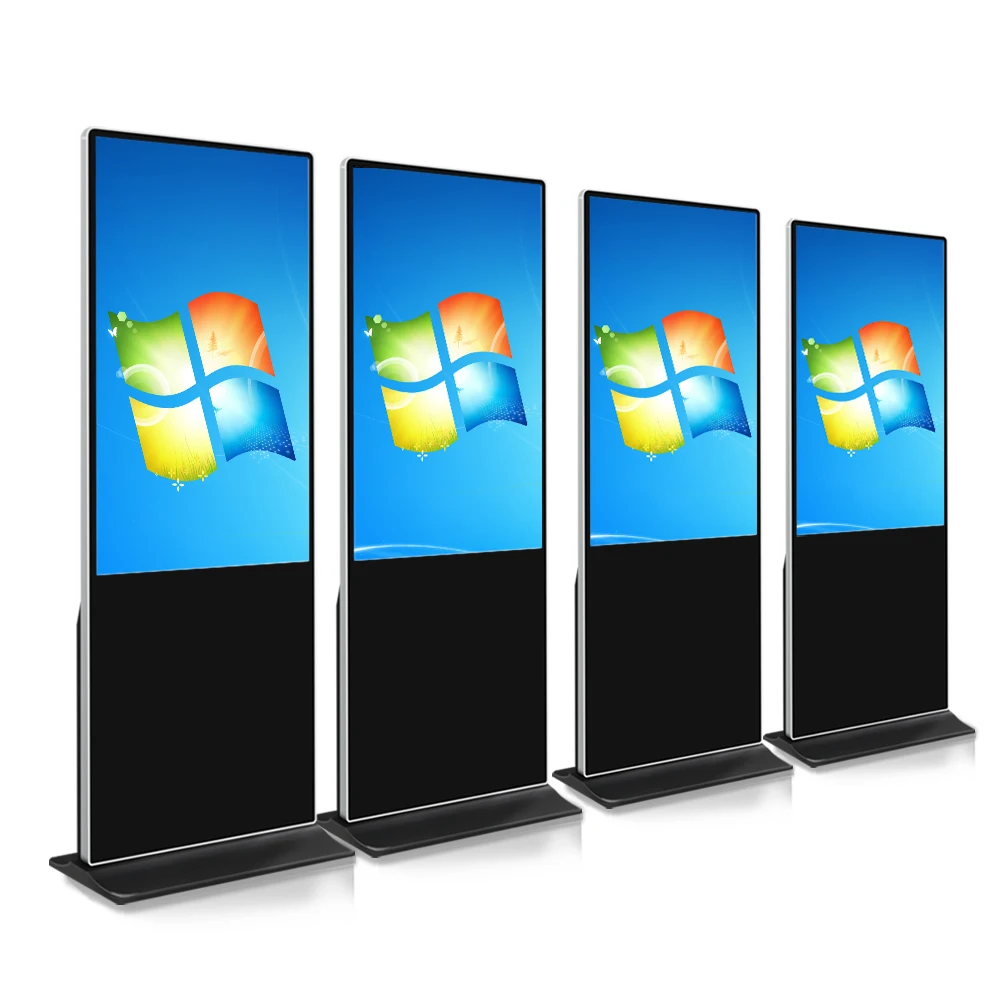 New Elegant 55 Inch Indoor Floor Standing Digital Signage and Display Wifi Lcd Screen Totem Kiosks Advertising Playing Equipment