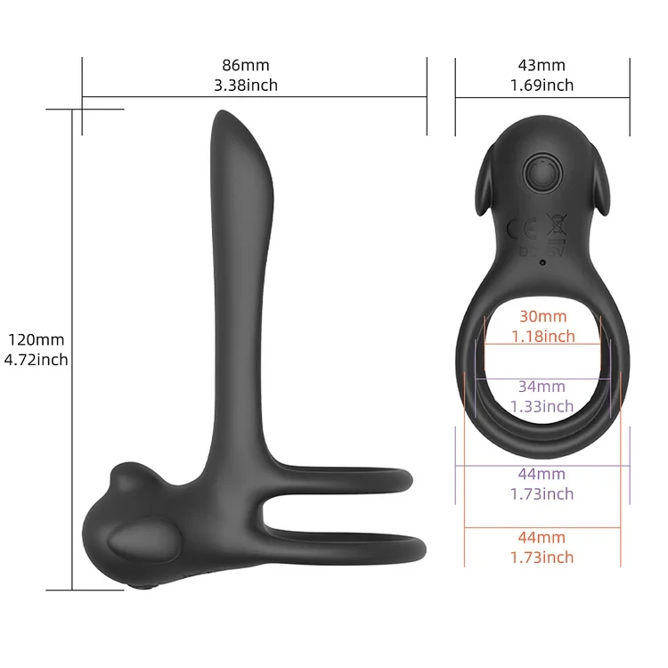 20 Modes Strong Vibration Delayed Ejaculation Training Remote Control Double Penis Rings G-spot Vibrating Cock Rings For Men