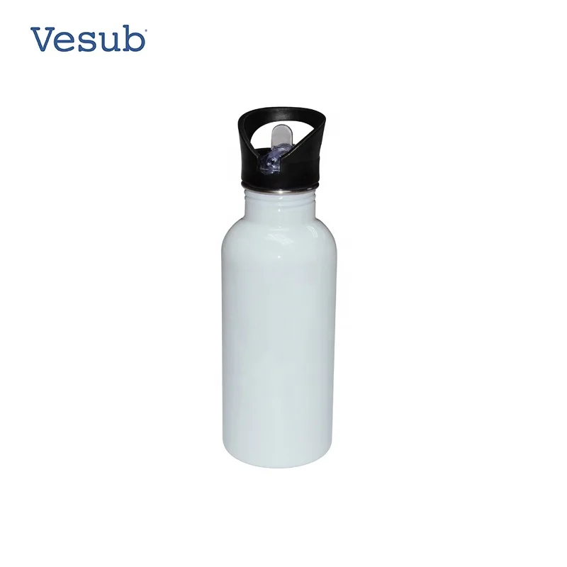600ml White Outdoor Camping Bicycle Stainless Steel Vacuum Preservation Sublimation Water Bottle For Outdoor