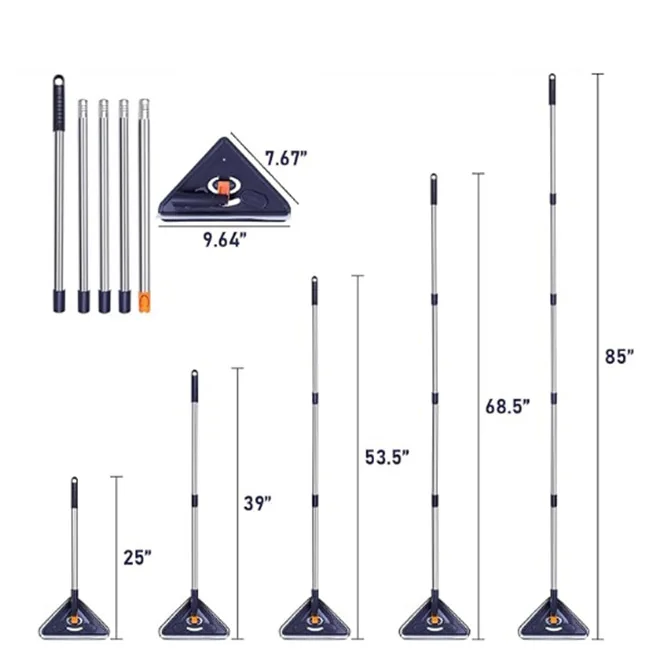 Plastic Mop Sweeper Dust Wet Dry Mop for Kitchen Bathroom Wall Cleaning with  Chenille