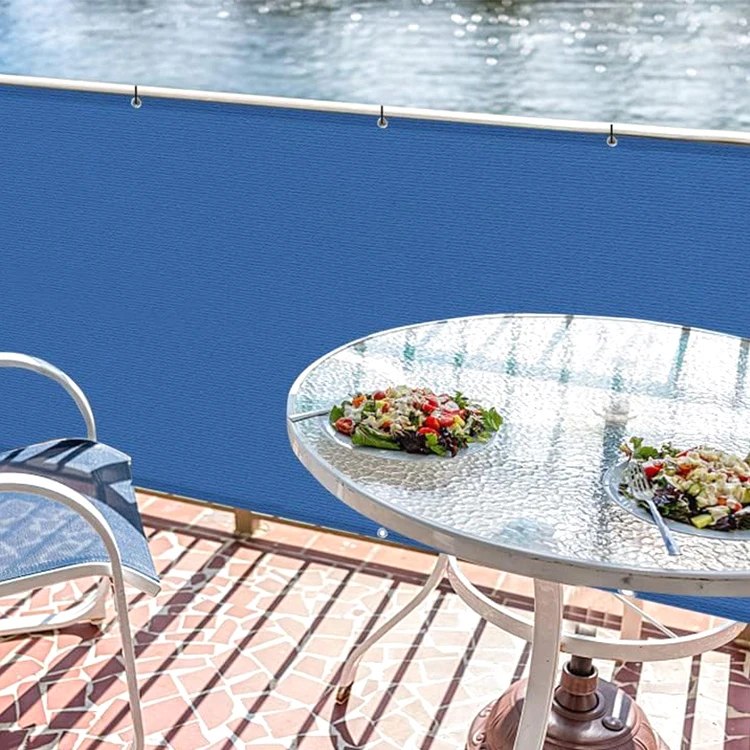 Garden Blue Sun Block Windscreen privacy hdpe fence net balcony screen safety net , private fence screen for balcony