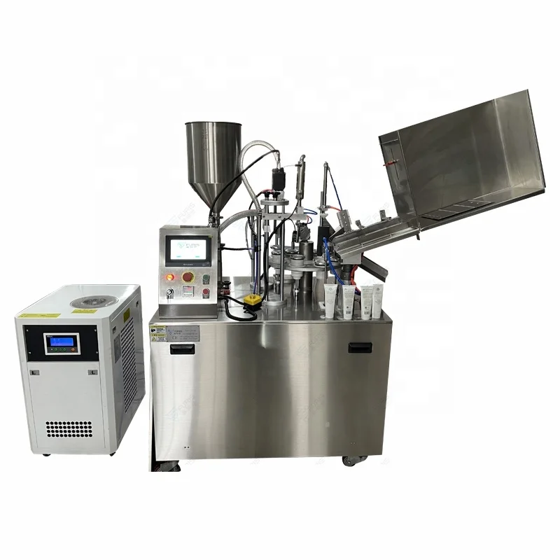 China High Speed Semi Full Automatic Cream Lotion Soft Alu Plastic Tube Filling And Sealing Machine Capacity 80 pcs per min near