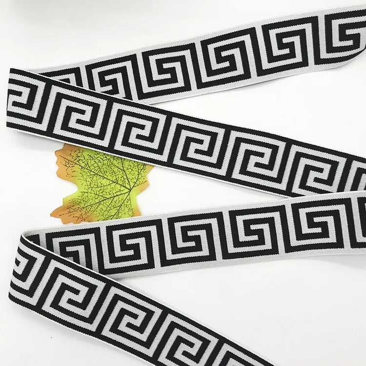 Высококачественная жаккардовая эластичная лента монограмма с узором принтом логотипа на