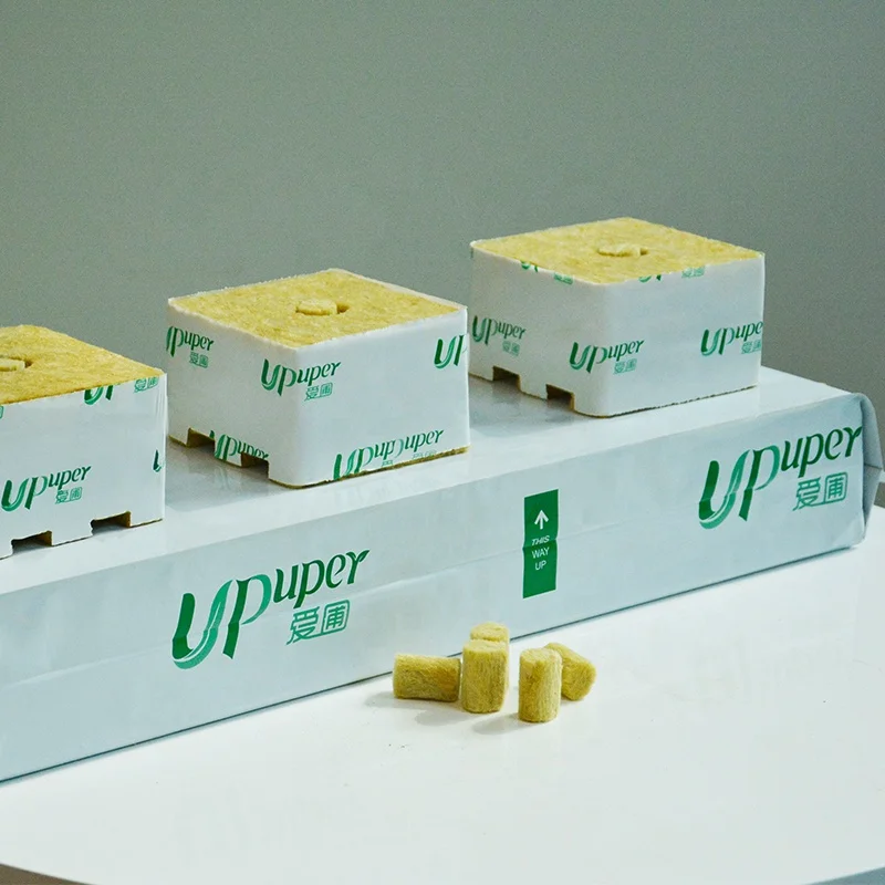 Tomato set rock wool slabs hydroponics grow rock wool slab with block and plug