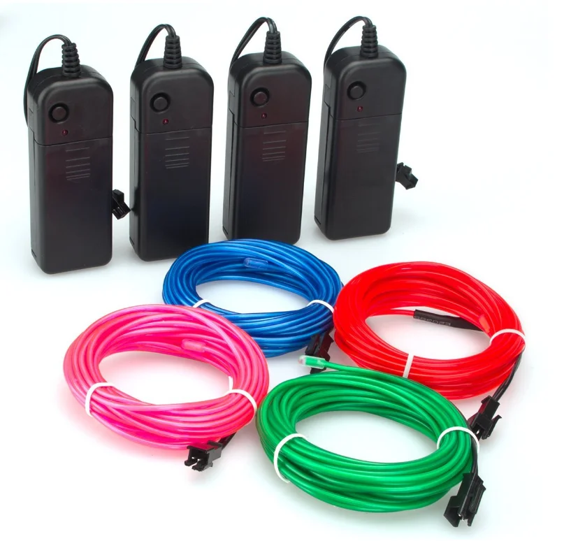 3M El Wire Lights Neon Light Electroluminescent Wire with 4 mode battery controller