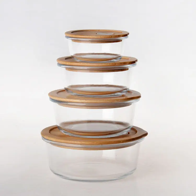 Lunch box bag glass rectangular silicone food meal bento lunch box food container with pp lid