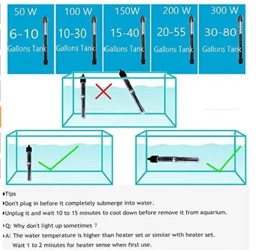 Aquarium Heater Fish Tank Heater,Explosion-Proof,Adjustable Temperature Displayer Auto Thermostat