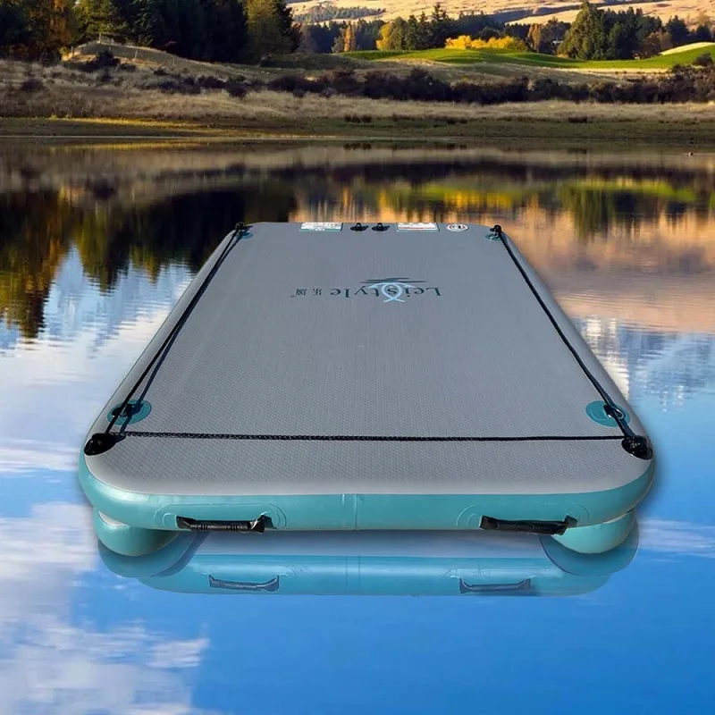 Надувной поплавок для плавания платформа плавающий островной док-плот с нескользящей поверхностью бассейна пляжа озера реки развлечения