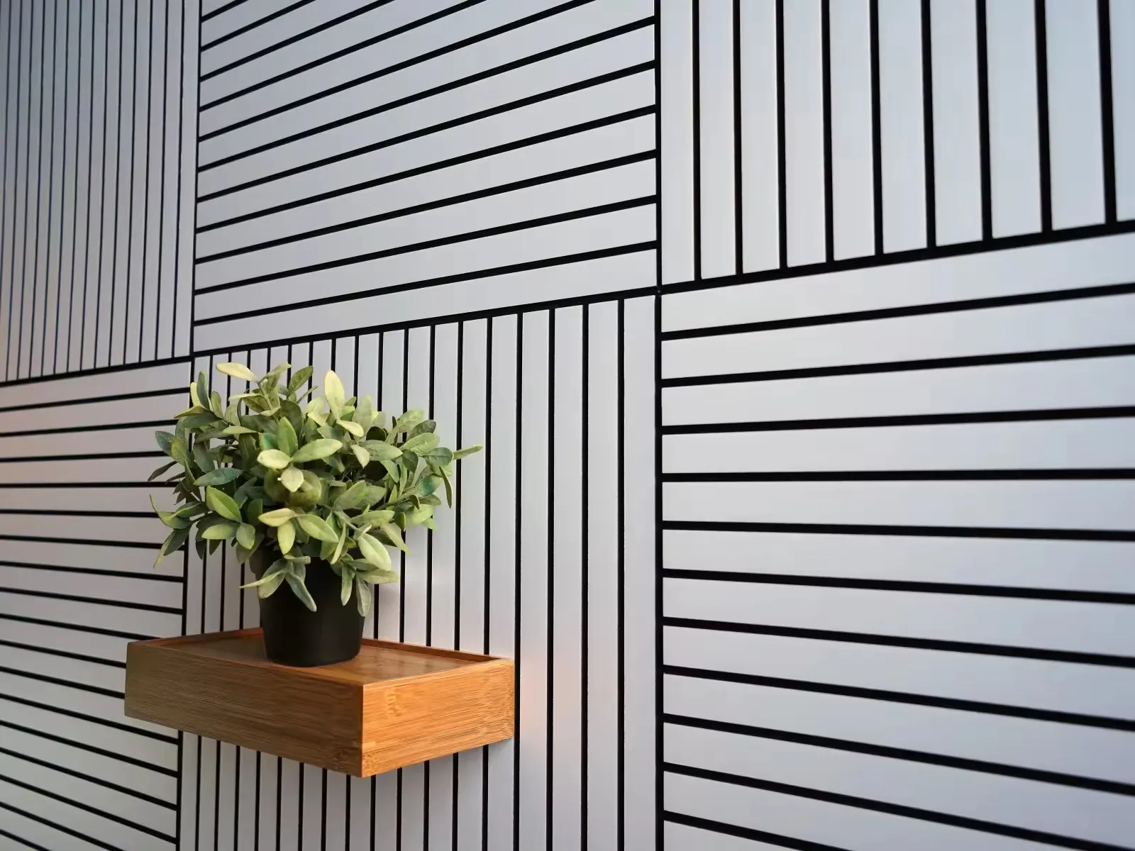 New Product DIY Self Adhesive Decorative Acoustic Panels Wall Interior Slat Sound Wall Panels