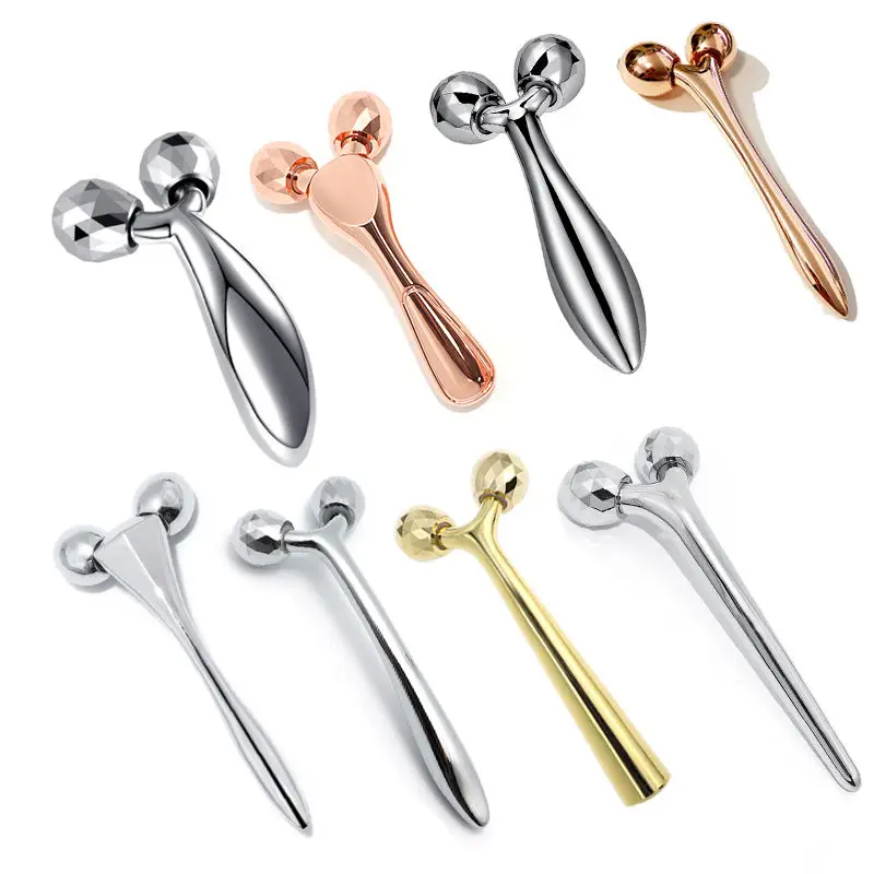 SENKA Private Label Microcurrent V Face Lifting 360 Rotate Manual Roller Facial Massager body 3D Face Massage Roller