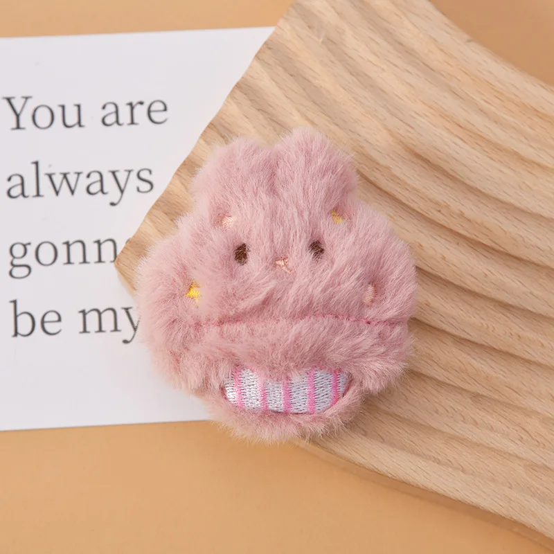 Colorful Rabbit Fur Cake Rabbit DIY Knitting Cartoon Keychain Pendant Plush Brooch Clothing Shoes Socks Accessories Material