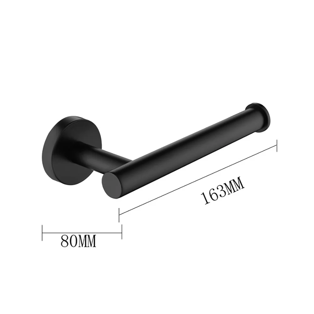 High Quality Bathroom Hardware Accessory Set Wall Mounted 304 Stainless Steel Towel Rack Black Hanger Gold