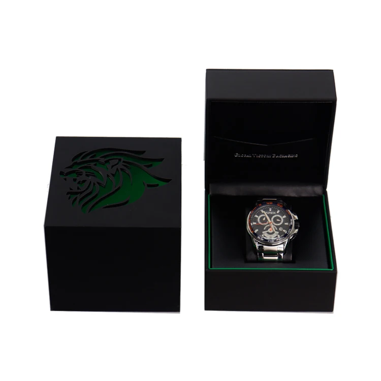 Lion head icon leather watch gift custom luxury jewelry watch box for men