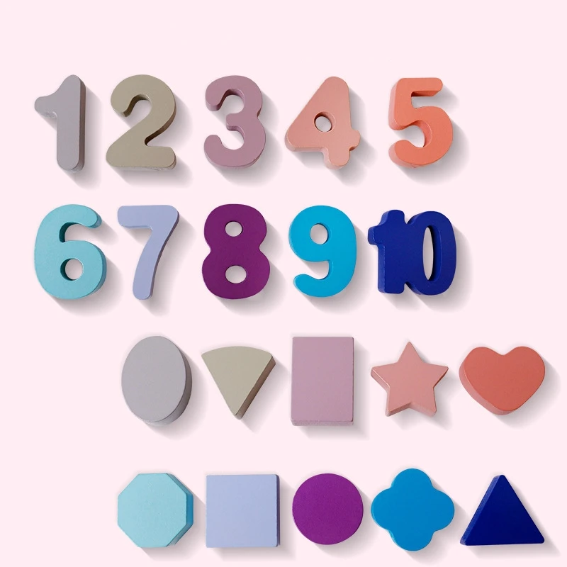 Multifunction Shape Matching Math Board Learning Maths Tool Number Shape Montessori Toys Wooden