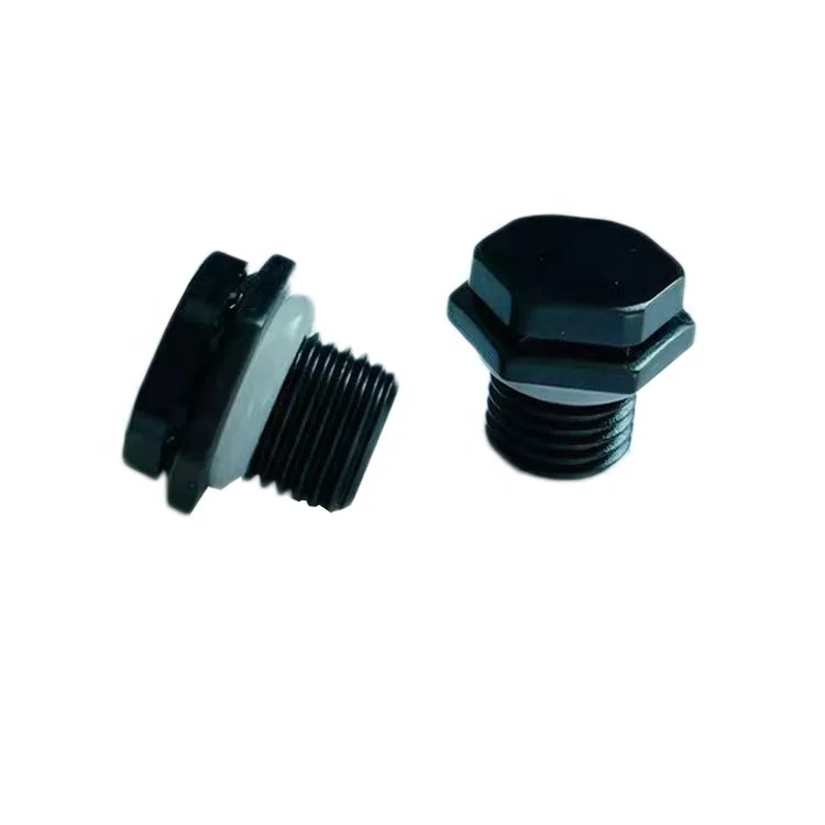 Protective  Screw in  black color Nylon PA66 air vents eptfe membrane breathable M12 vent plug