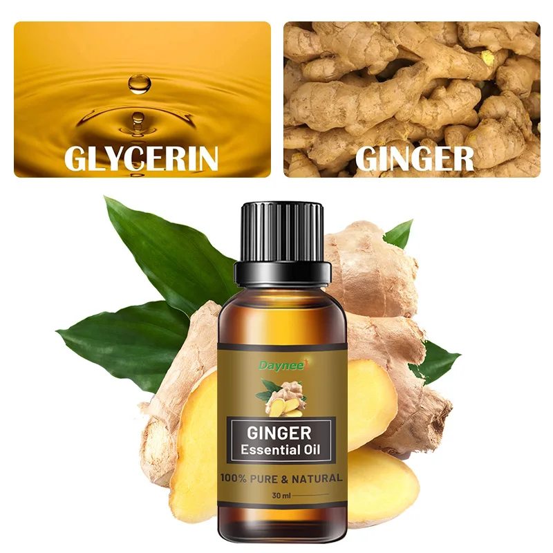100% Pure Ginger Essential Oil For Spa Massage High Quality Private label 30ml Ginger Oil
