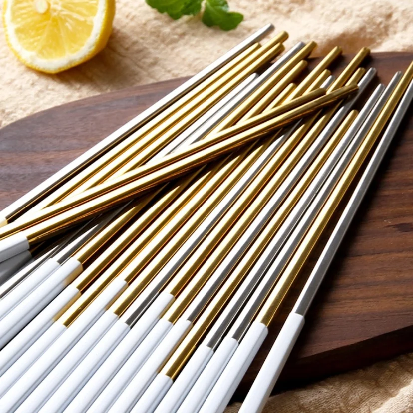 Home Hotel Non-slip 304 Stainless Steel Chopsticks Kitchen Accessories Gift Set