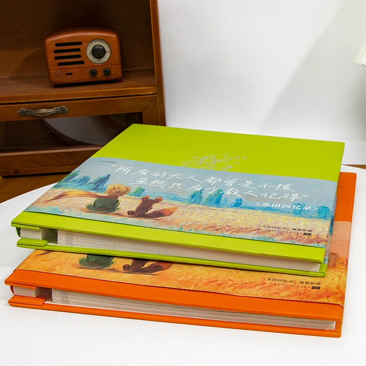 Wheat Field Memoirs Photo Albums with PVC and Paper Cover Durable and Re-Laminatable-Decorative Writing Space