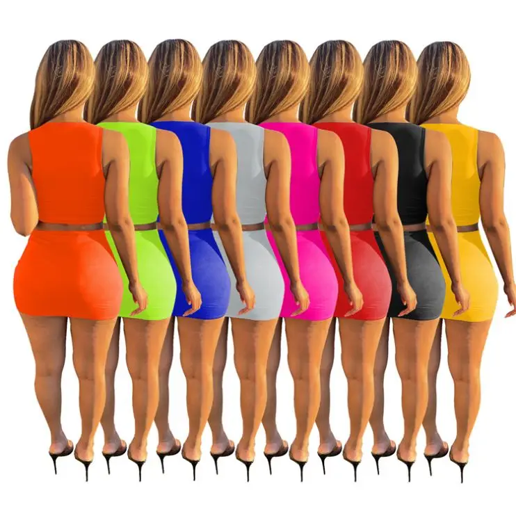 New Arrival Suspender Lacing Summer Popular Women 2 Piece Sets Womens Two piece Skirt Set