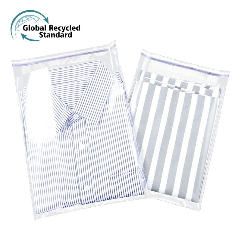 YURUI Recycled material Resealable direct sale Transparent custom Clear adhesive packing plastic poly opp ldpe plastic bag