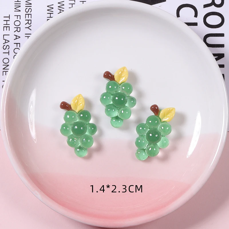 Popular hot selling transparent fruit grape pumpkin flatback resin charms craft accessories