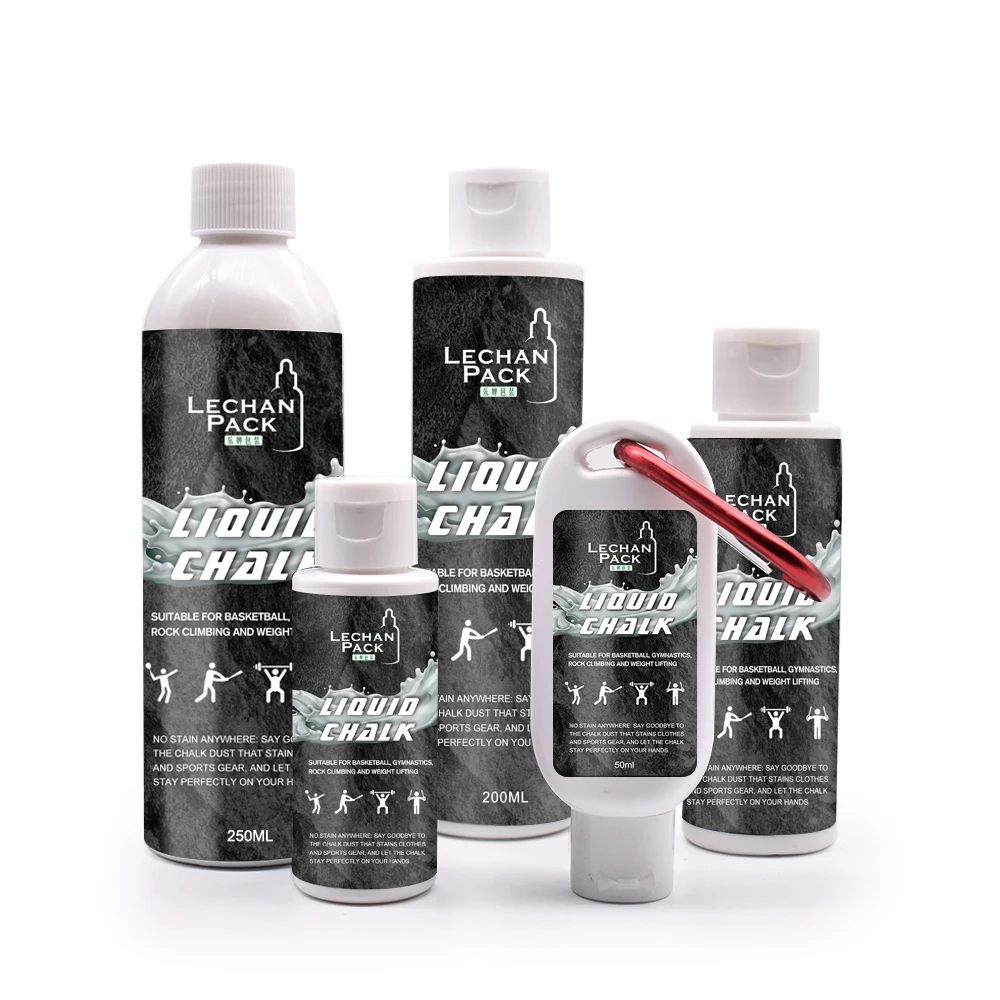 Fast shipping private label 50ml 250ml liquid sports gymnastics chalk for dry hand pole grip weightlifting