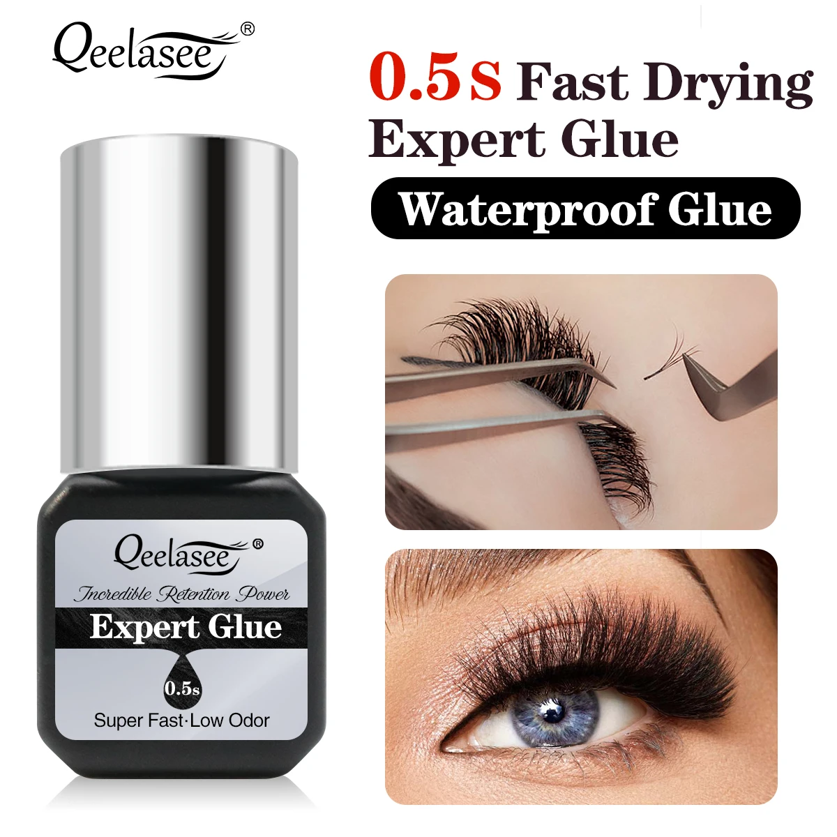 OEM Professional Glue Factory MSDS Certified  Eyelash Adhesive Sensitive Skin Friendly Eyelash Glue 0.5s Fast Dry  Expert Glue