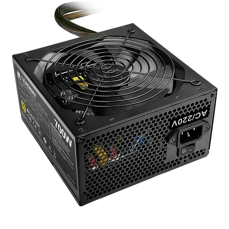 High Quality New Meiji rated 700W 80Plus gold medal half module power supply for gaming computer, PC PSU full voltage input