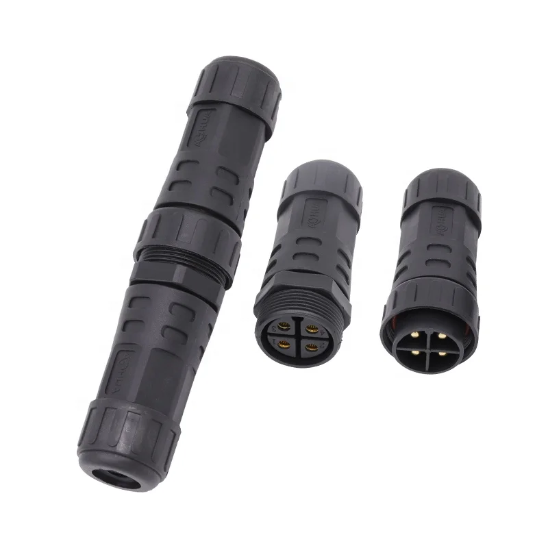 High current ip67/ip68 waterproof 4 pin assembly screw power wire connector