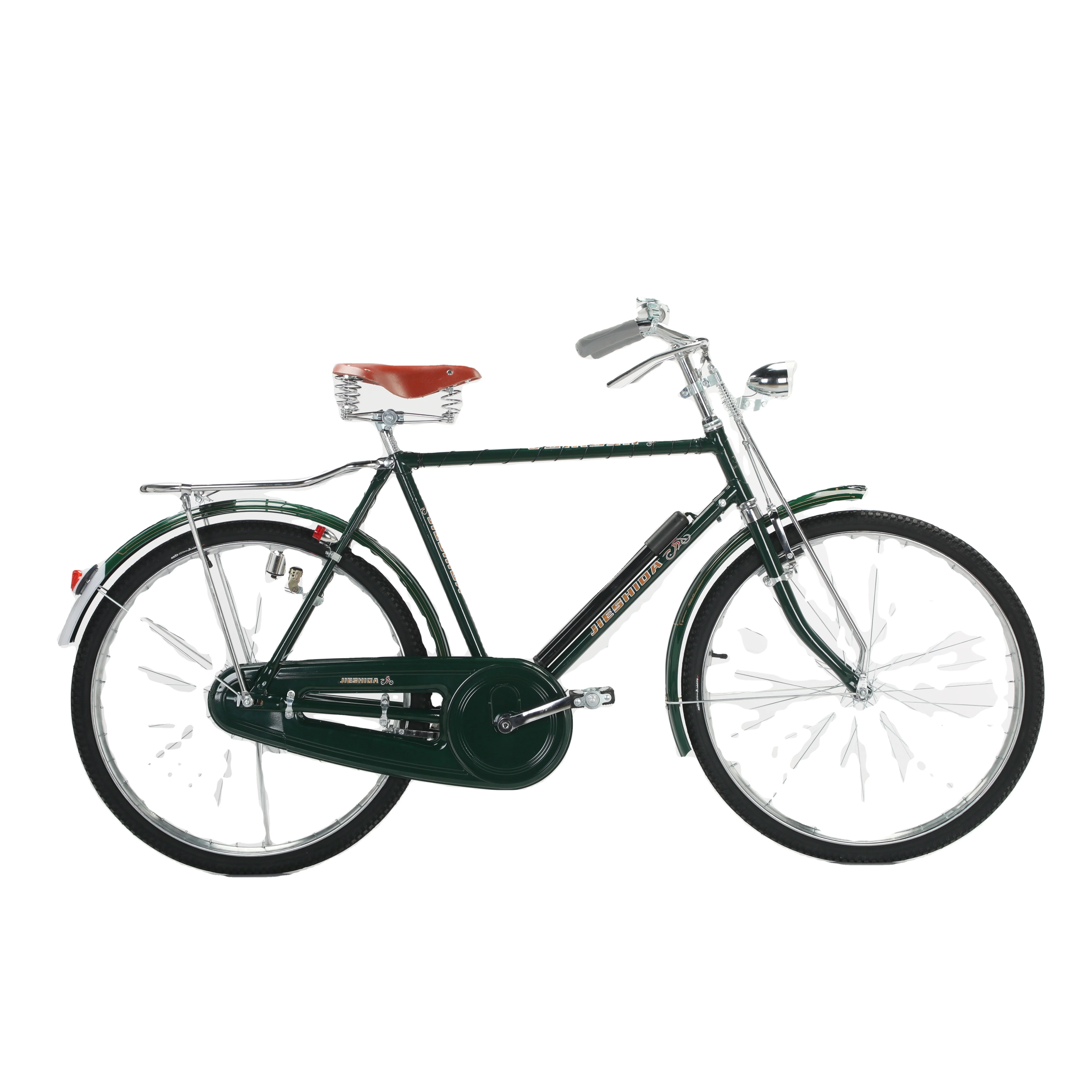 Vintage with Single Speeds, 26 Inch Wheel Men Bicycle City Bike Old Fashion Traditional Bicycle Electroplated Wheel Disc for Men