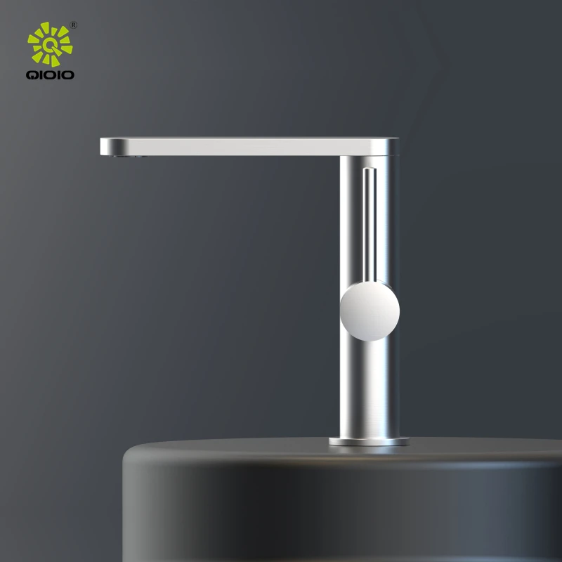 Kaiping good quality brushed nickel 304 stainless steel lead free hot cold mixer basin faucet