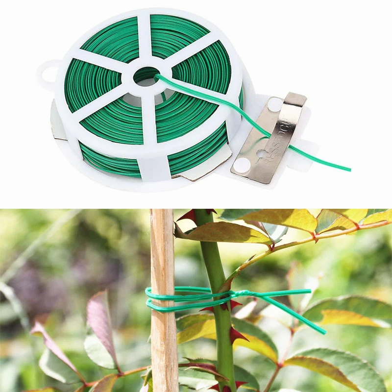 Wholesale 20/30/50/100M Plant Twist Tie Garden Plant Twist Ties Hand Tool Gardening Plant Green Twist Tie