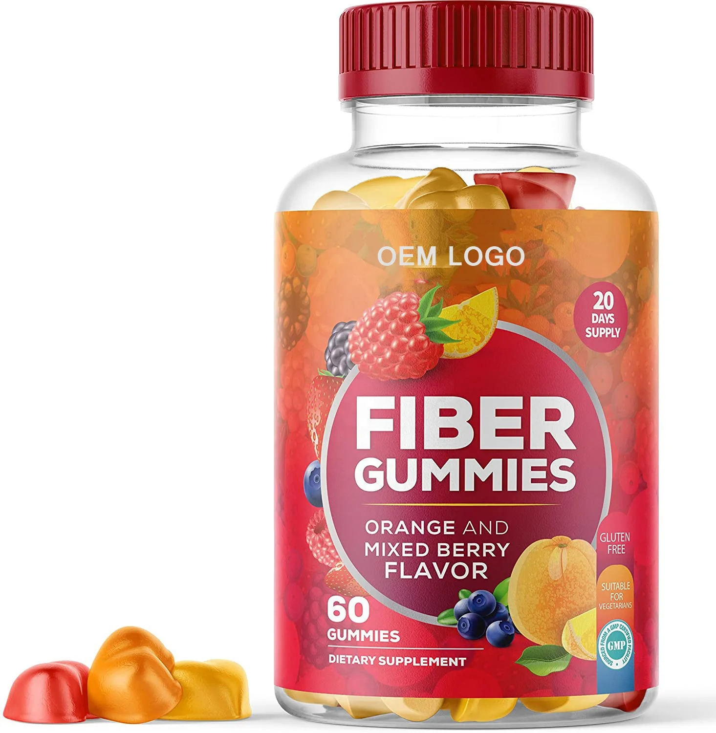 Customized OEM Dietary Supplement Fiber Supplement Prebiotic Fiber Supplement Digestive Health Sugar Free Gummy