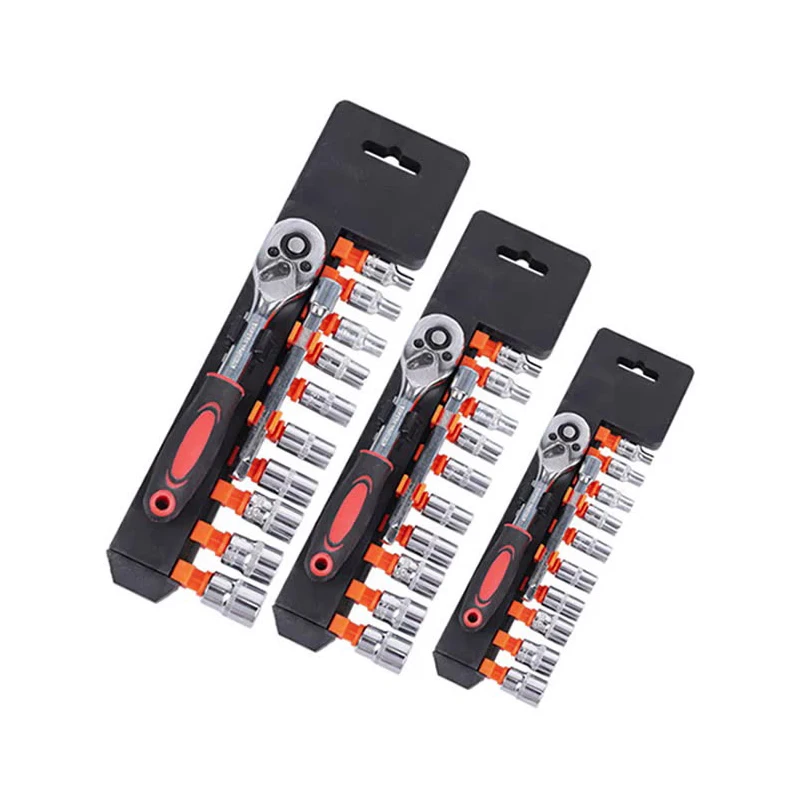 1/2 1/4 3/8 Ratchet Socket Wrench Set 24 Tooth Adjustable  Automotive Hand Tools For Car
