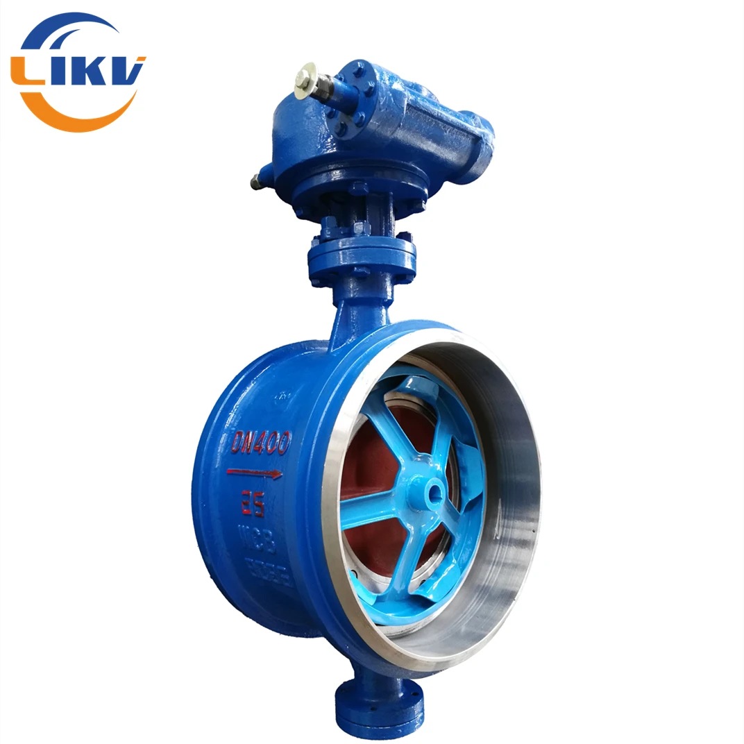 DN600 PN25 Double Triple Eccentric Cast Iron Steel Welded End Butterfly Valve Hard Seal