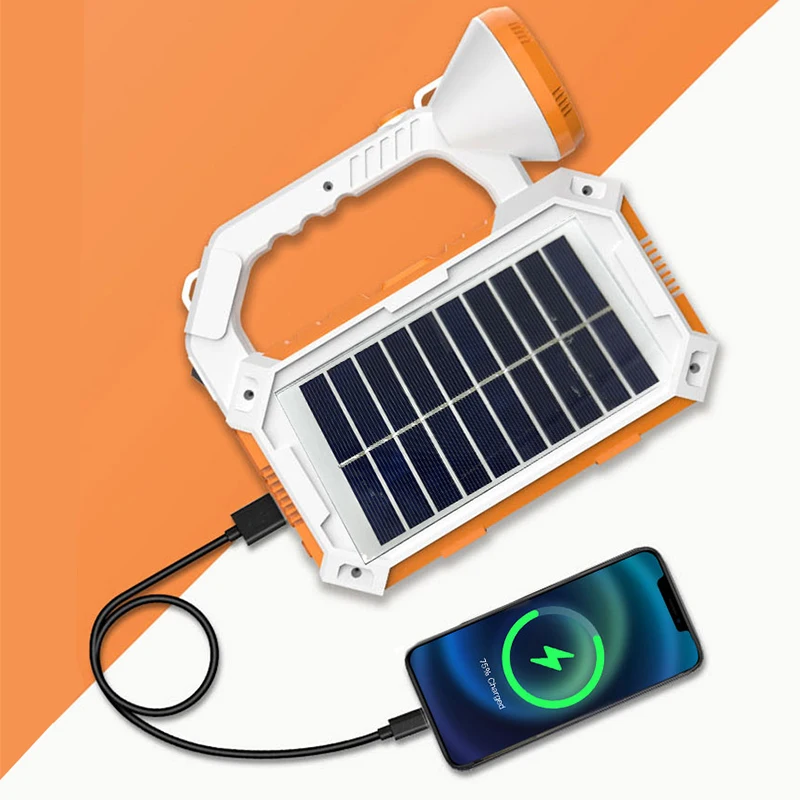 Fishing Camping Flashlights Solar Powered Torch Light Rechargeable Solar Flashlights