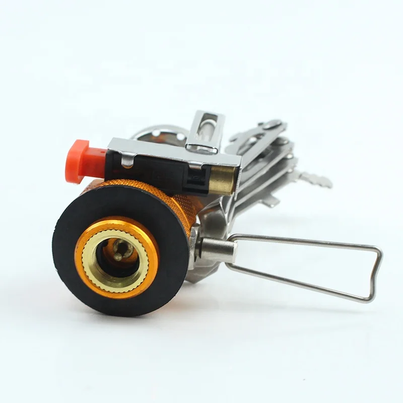 Mini Outdoor Stove Camping Cookware Mess Kit, Metal Hiking Camping Gas Stove, Portable Foldable Outdoor Cooking Stove BBQ Tool