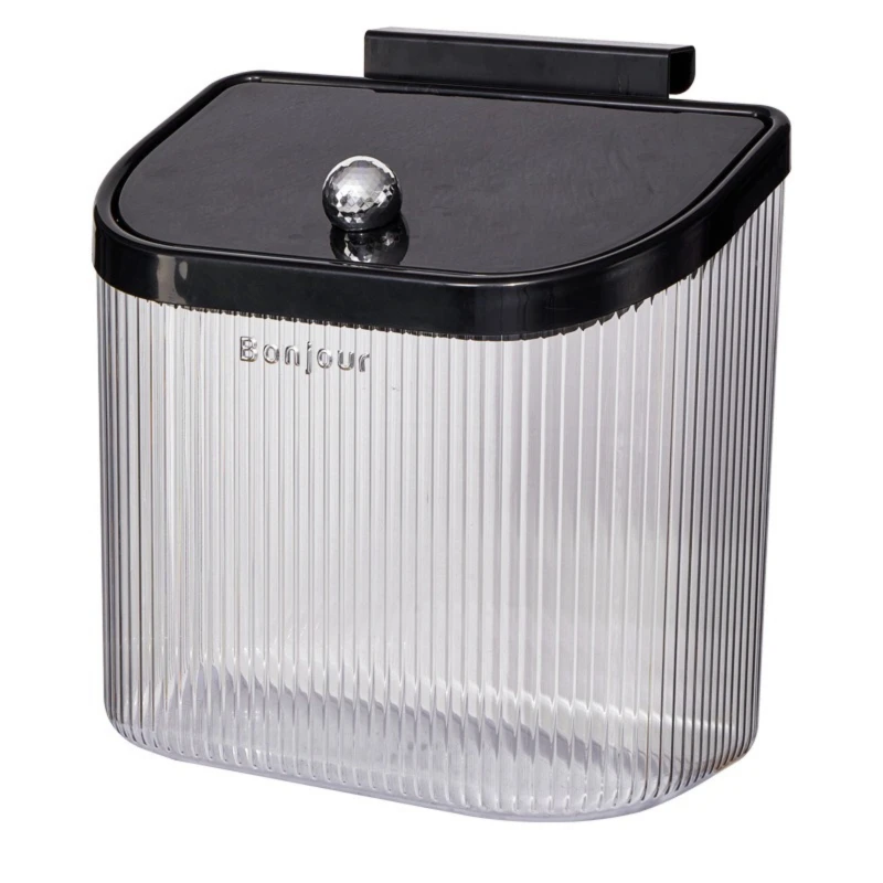 Kitchen trash can wall mounted home with lid living room toilet cabinet hanging sliding lid storage bucket large